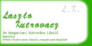 laszlo kutrovacz business card